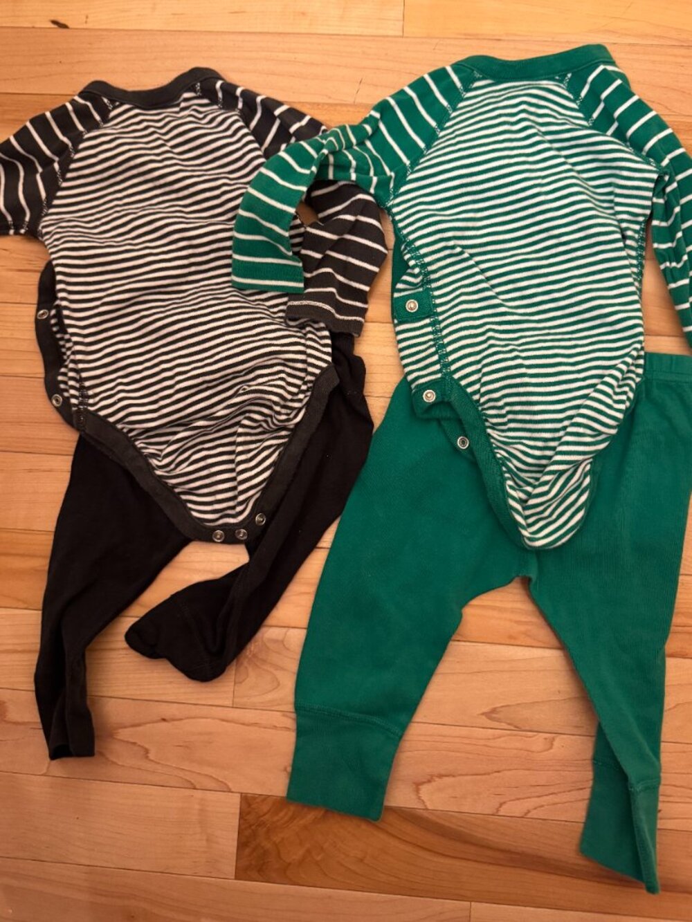 Hanna Andersson TWO Stripe Wrap Bodysuit + Pant Set 6-12M / 70cm - Picture 6 of 6